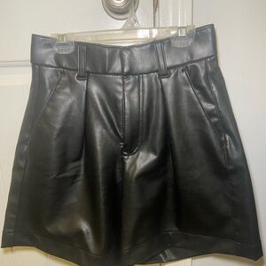 Black Faux Leather Skirt